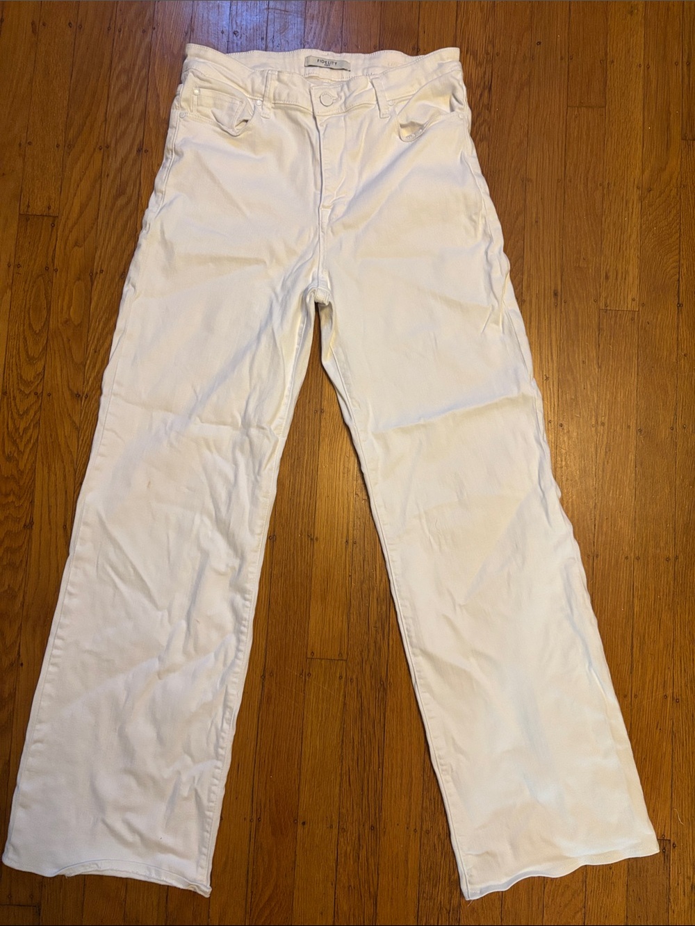Fidelity Denim Women's White Boot-Cut Jeans